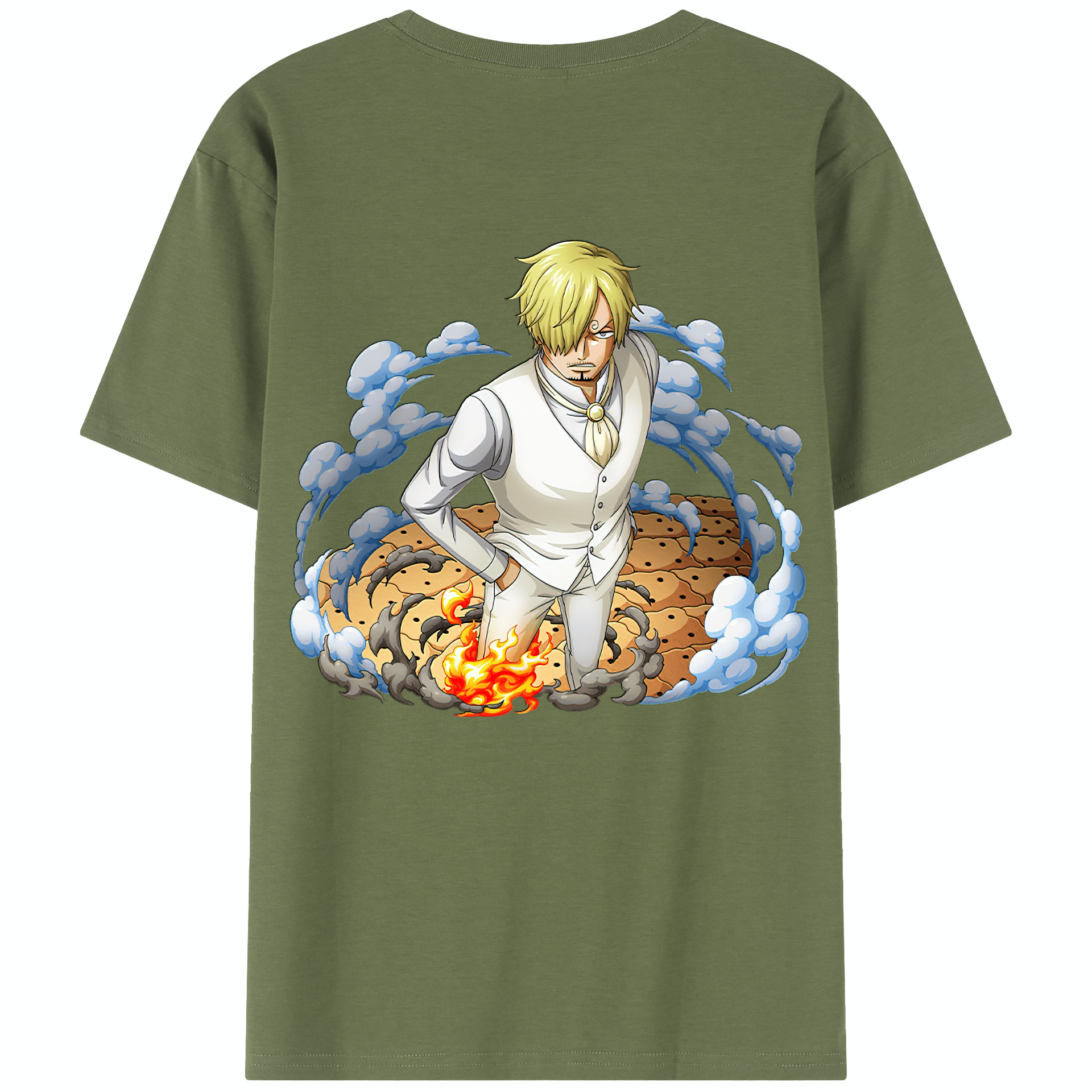 ワンピース サンジ ONE PIECE Sanji 綿100％半袖Tシャツ（背面プリント）
